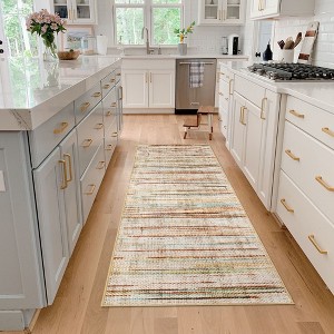 GAOMON Area Rug Modern Faux Linen Texture Area Rug Abstract Accent Carpet Non-Slip Low-Pile Rugs for Living Room - 1 of 4
