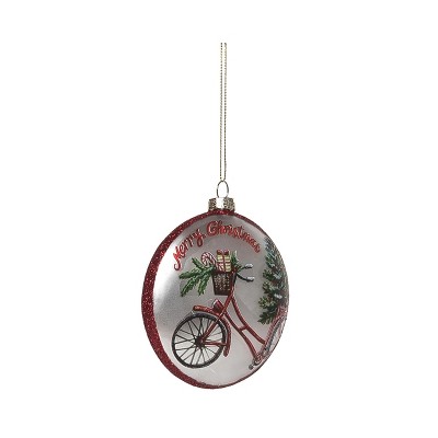 Multicolored Glass Christmas Bicycle Ornament, 4.5 Inches