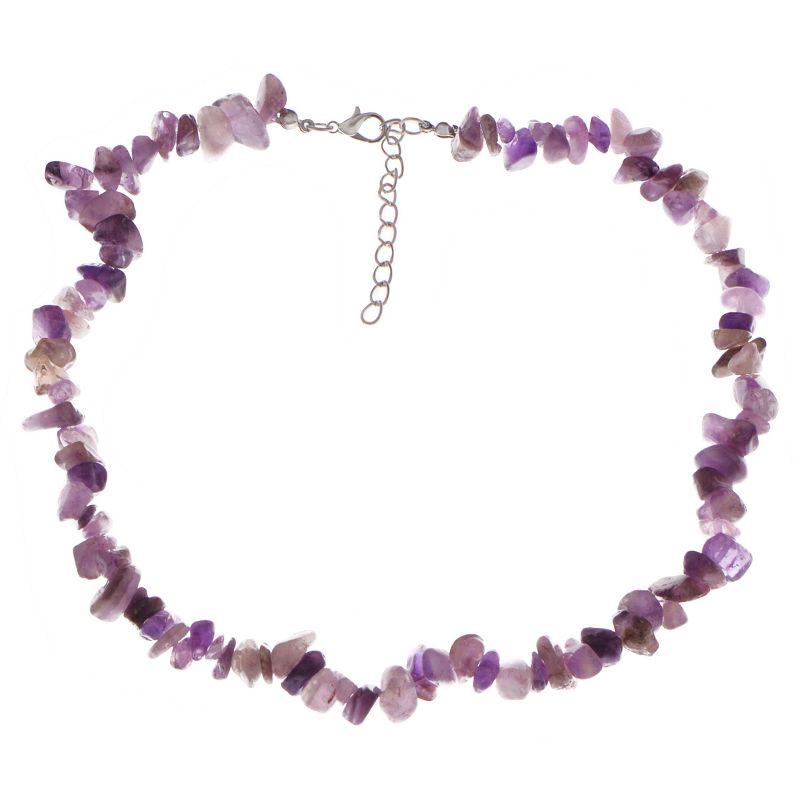 Natural Stone Irregular Gemstone Beaded Choker Necklace for Women Bohemian Crystal Jewelry, Amethyst