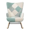 NicBex Accent Chair Rocking Chair Mid Century Modern Glider Rocking Chair with Patchwork Linen for Living Room, Bedroom - 3 of 4