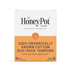 The Honey Pot Company, Organic Cotton Duo-Pack Applicator Tampons - 18ct - 1 of 4