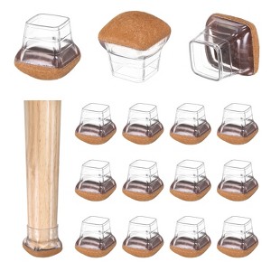 Unique Bargains Silicone Square Chair Leg Caps Floor Protectors 16 Pcs - 1 of 4
