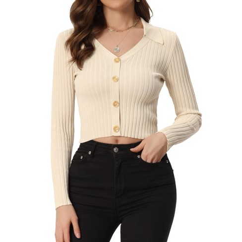 Beige button hotsell up sweater