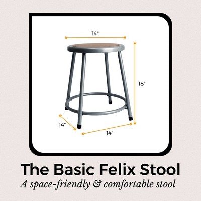 Felix 18" Gray Metal Backless Stool