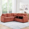 Whisen Chenille L-Shaped Sectional Sofa Bed with Pull-Out Sleeper & Hidden Storage - 2 of 4