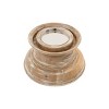 Storied Home 16" x 13" Glass Hurricane Candle Holder with Mango Wood Base Natural/Clear - Pillar Candle Compatibility, Tabletop Display - 4 of 4