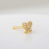 Jewelry Avalanche 20G 14K Yellow Gold Pave Set CZ Butterfly Nose Bone Nose Ring Stud - 3 of 4