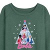 Women's - Barbie - Holidays & Christmas Lightweight French Terry Wide Neck Long Sleeve Shirt - 2 of 4