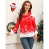 Women's Sweatshirt Snow Print Hoodie Pullover Casual Long Sleeve Tops - 3 of 4