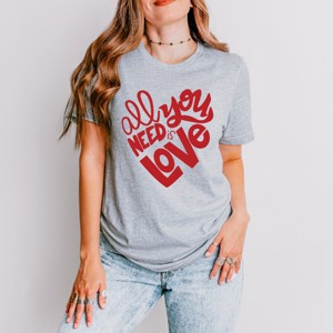 Simply Sage Market Women's All You Need Is Love Short Sleeve Graphic Tee - 1 of 4