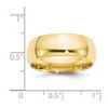 Black Bow Jewelry 7mm or 8mm 10K Yellow Gold Domed Comfort Fit Band - 3 of 4