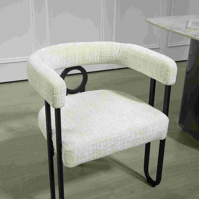 CAVINAS PU/Chenille Fabric Upholstered Accent Chair with Metal Legs and Cushion,Modern Upholstered Armchair for Living Room