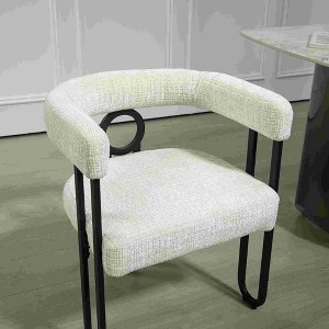 PAGED PU/Chenille Fabric Upholstered Accent Chair with Metal Legs and Cushion,Modern Upholstered Armchair for Living Room - 1 of 4