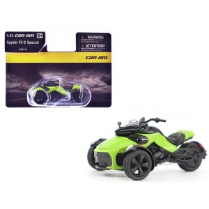 Can-Am Spyder F3-S Special 3-Wheel Motorcycle Manta Green 1/32 Diecast Model by BRP Models - 1 of 4