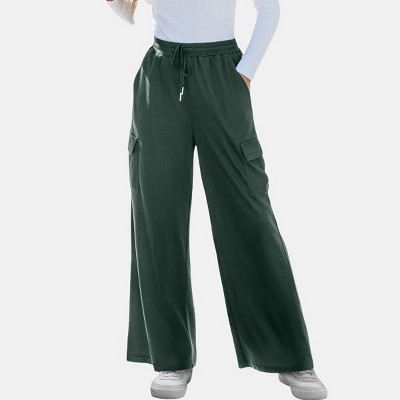 Women's Cozy Corduroy Wide-Leg Drawstring Waist Cargo Pants - Cupshe