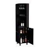 BDELITE Corner Bar Cabinet with Four Shelves, Ten Wine Bottle Cubbies and Stemware17.7*17.7*70.8 Inch, Black - 2 of 4