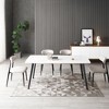 70'' Ceramic Dining Table, Rectangular Dinner Table With Metal Legs, Ceramic Desktop Leisure Coffee Side Table For 4-8 Person Dining Room - 3 of 4