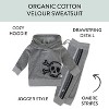 Honest Baby 2 Piece Cozy Velour Pop Over Hoodie and Sweatpant Set - 3 of 4