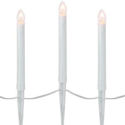 Northlight 10 White C7 Candle Pathway Markers Christmas Lights - 8" White Wire