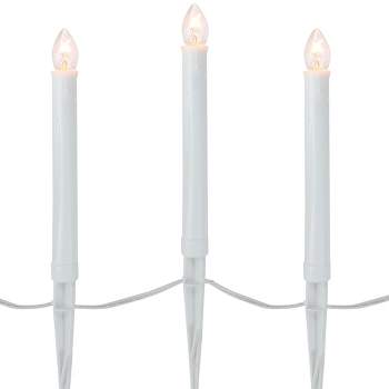 Northlight 10-Count White C7 Candle Pathway Markers Christmas Lights, White Wire