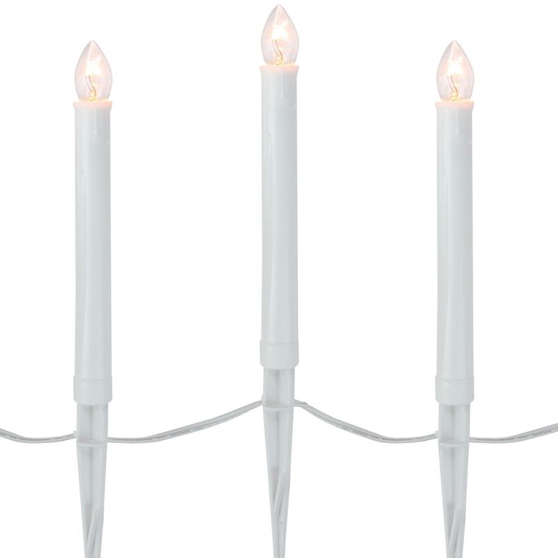 Northlight 10-Count White C7 Candle Pathway Markers Christmas Lights, White Wire, 1 of 4