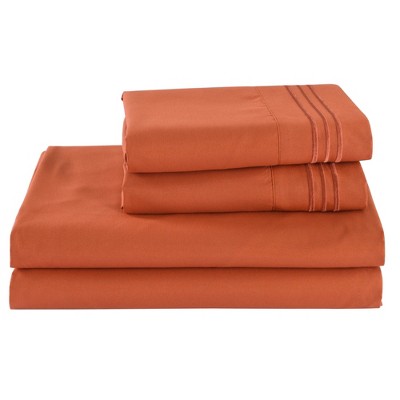 Marcielo 3/4 Pcs Soft Solid & Embroidery Bed Sheets Set