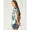 Allegra K Women's Hawaiian Floral Leaves Printed Short Sleeve Button Down Vintage Shirt - 4 of 4
