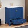 30" Bathroom Vanity with Single Sink, Bathroom Storage Cabinet with 2 Doors and a Drawer, Soft Closing - Leovsnove - 3 of 4