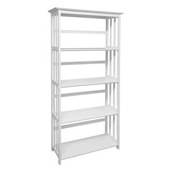 63" 5 Tier Mission Style Bookcase - Flora Home