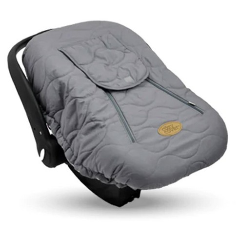 CozyBaby Cozy Cover Quilted Infant Car Seat Insulating Cover with Dual Zippers Face Shield and Elastic Edge for Travel During Winter Months Gray