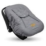 CozyBaby Cozy Cover Quilted Infant Car Seat Insulating Cover with Dual Zippers, Face Shield, and Elastic Edge for Travel During Winter Months, Gray