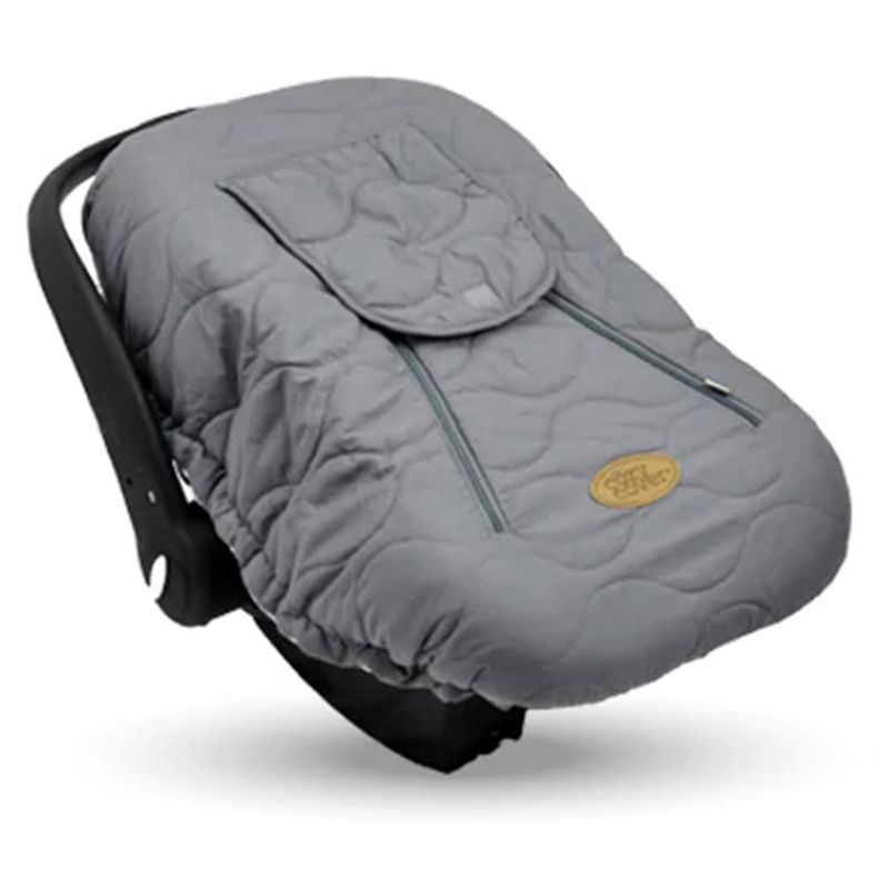 CozyBaby Cozy Cover Quilted Infant Car Seat Insulating Cover with Dual Zippers, Face Shield, and Elastic Edge for Travel During Winter Months, Gray, 1 of 7