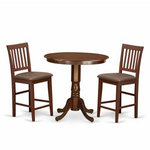 3-Piece Mahogany Finish Solid Wood Top - Dining Room Set - Seats 4 - 1 of 4