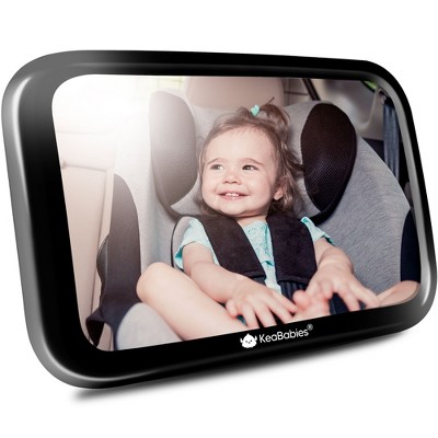 Baby Car Mirror, Large Shatterproof Baby Mirror for Car Seat Rear Facing, Baby Carseat Mirror for Infant (Sleek Black, 11.5" x 7.5")