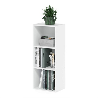 Sleek White Wood 3-Tier Open Cube Bookshelf