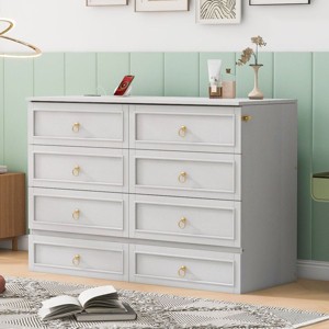 Streamdale Queen Murphy Bed with Large Drawers,White - 1 of 1