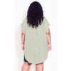 Avenue Women's Plus Size Button Pleat Print Top - 3 of 4