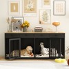 FUFU&GAGA 86.6" Large Dog Crate Furniture Wooden Dog Kennel with 4 Drawers - 2 of 4
