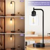Itopfox Industrial Touch Table Lamps for Bedrooms Set of 2 - 3-Way Dimmable Nightstand Lamps with USB C+A Ports and Outlet, Black Bedside Lamps - 3 of 4