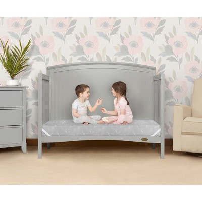 Dream On Me Snooze Crib & Toddler Mattress in Grey