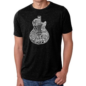 LA Pop Art Men's Premium Blend Word Art T-shirt - Rock Guitar Head - 1 of 4