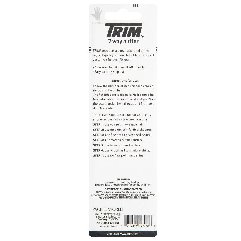 Trim 7-Way Color-Coded Nail Finishing Buffer, 3 of 8