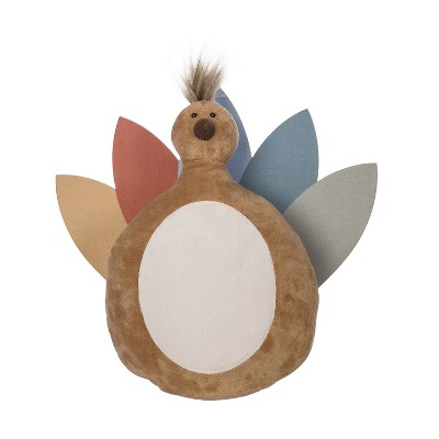 Transpac Plush Sitting Turkey Figurine Multicolored Polyester Tabletop Decoration for Fall Harvest and Thanksgiving Gifts