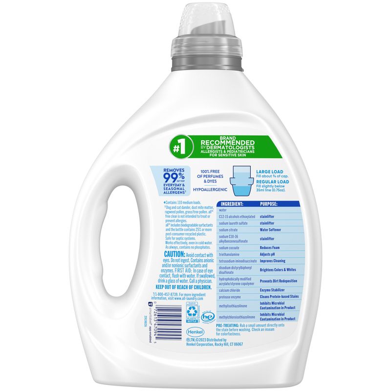 All Free Clear Liquid Concentrated Laundry Concentrated Detergent, 3 of 14