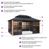 PURPLE LEAF Permanent Hardtop PC Frame Gazebo with Galvanized Steel Double Roof, Solarium Backyard Sunroom - 4 of 4
