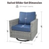 Outdoor Patio Swivel Chair Glider Chair with Removable Cushions for Porch - 2 of 4