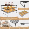 Angel Sar 3-Tier Stackable Cooling Rack Set with 100 Parchment Papers, Non-Stick Wire Baking Racks 17x11 Inch for Cookies, Pizza, Cakes - 4 of 4