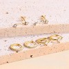 3Pairs 925 Sterling Silver, 14K Gold Plated Small Huggie Hoop Earrings Sets for Multiple Piercing CZ Cartilage Earrings Stacks - 4 of 4
