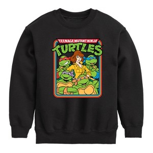 Boys' - Teenage Mutant Ninja Turtles - Retro Group April Graphic Long Sleeve Fleece Sweatshirt - 1 of 4