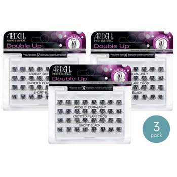 Ardell Double Up 3-in-1 Trio Lash - Short Black #66493 (3-Pack) Knotted Flare Trios Duralash Individuals